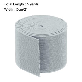 sourcing map Elastic Bands for Sewing Double Side 5cm(2") 5 Yard/15ft Light Grey Elastic Band Knit High Elasticity for Wigs, Waistband, Pants