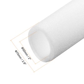 MECCANIXITY 2pcs Pipe Insulation Foam Tube Pipe Lagging 50mm(2 Inch) ID 70mm OD 3ft Freeze Protection for Copper Pipe, White