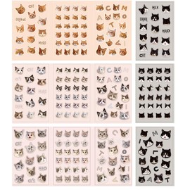 Collage Material Seal, Flake Seal, Sticker, Large Volume, Notebook, Stylish, Waterproof, Cute, Flower, Butterfly (Cat)