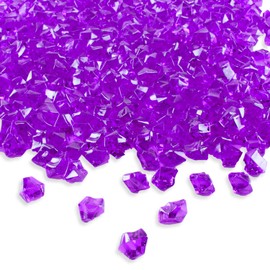 Super Z Outlet Acrylic Color Ice Rock Crystals Treasure Gems for Table Scatters, Vase Fillers, Event, Wedding, Arts & Crafts, Birthday Decoration Favor (190 Pieces) (Purple)