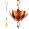 OAK LEAF Rain Chain Set, 8.5ft Copper Plated Rain Chain