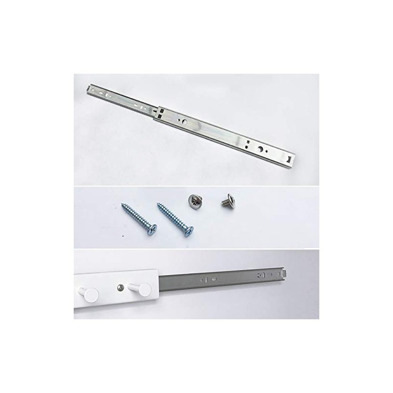 Kelendle Extendable Sliding Wardrobe Hook Rail with Hardware Pull Out