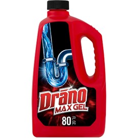 Drano Max Gel Drain Clog Remover and Cleaner for Shower or Sink Drains, Unclogs and Removes Hair, Soap Scum, Blockages, 80 oz