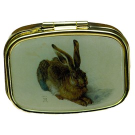 Fridolin Pillendöschen Albrecht Dürer-Feldhase aus Metall, bunt, 5.1x3.6x1.8 cm