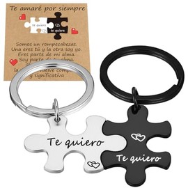 Regalos para Parejas,Llaveros de Pareja de Rompecabezas en Blanco y Negro,Con Palabras Romnticas Te Quiera,Un Regalo Romntico Perfecto para tu ser... 