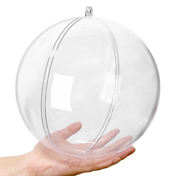 2 Pcs Extra Large Clear Ball Ornaments,7.8 inches Fillable Christmas