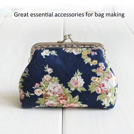 GLOGLOW Marco de Monedero de 10 Piezas, Clip de Bloqueo de Broche de Marco de Metal Cuadrado de 8,5 cm Clip de Bolsa de Cuero para Bolsa de Monedero Fabricación de Suministros de artesanía DIY