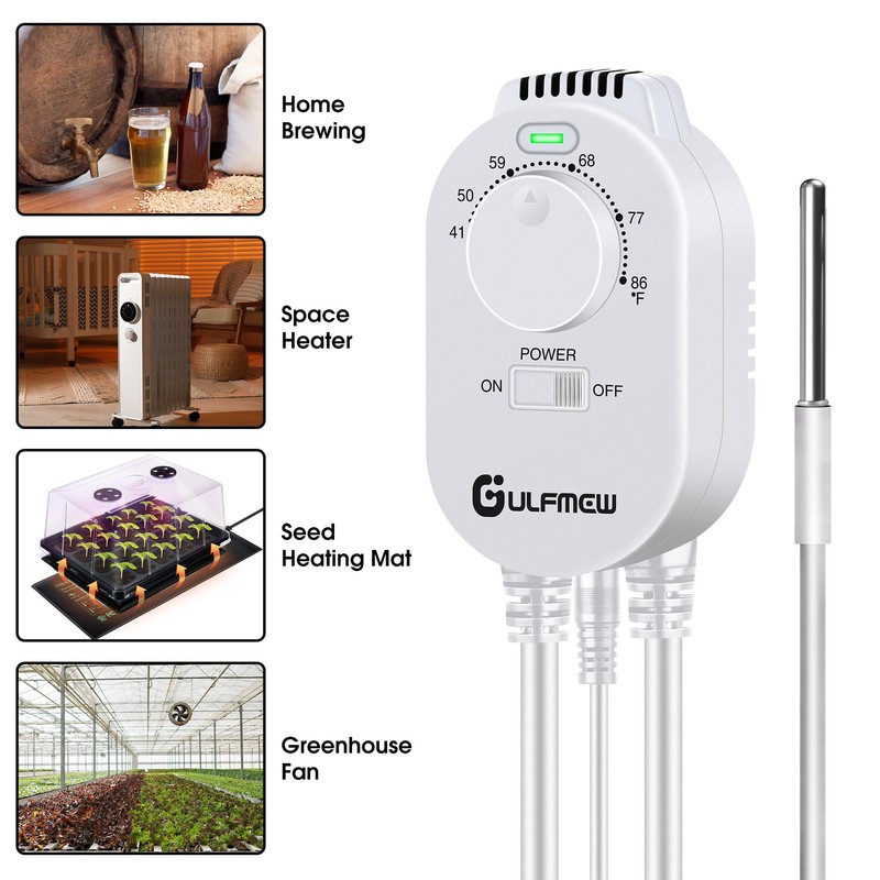 Plug in Thermostat for Heater, Thermostat Plug Outlet with 4.9FT