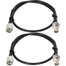 MOOKEERF TNC Cable 2ft,2 Pack RG58 Coaxial Cable TNC Male to TNC Female Bulkhead Mount Low Loss 50 ohm RG58 Coax Jumper Cable for Radio Scanner,CB Radio,Wi-Fi Radios,GPS Antenna, RF Device,Broadcast