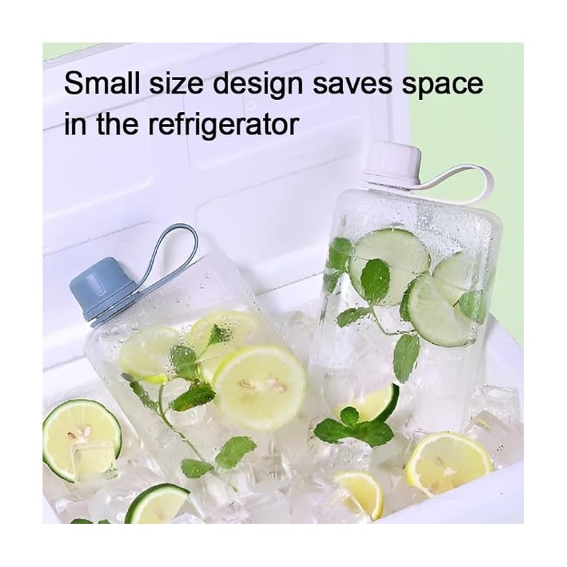 yesSMI 1Pc Slim Square Travel Water Bottle, Flat Drink Cup,