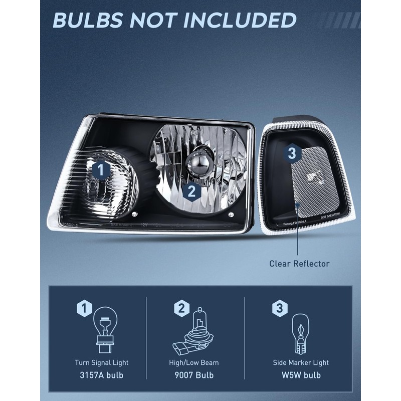 Nilight Headlight Assembly for 2001 2002 2003 2004 2005 2006