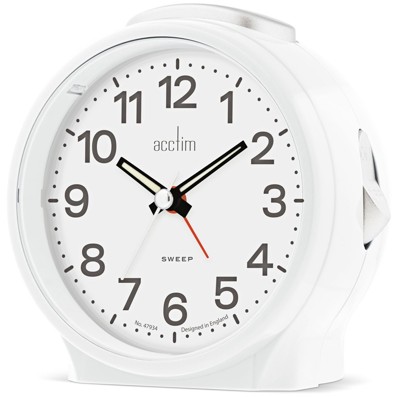 Acctim Elsie Analogue Alarm Clock Non Ticking Sweep Luminous Hands