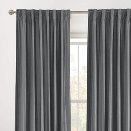 RYB HOME Striped Velvet Curtains 96 inches Long, Back Tab Room Darkening Noise Reducing Window Treatment for Living Room Bedroom Privacy Protect for Stuido, Camel Beige, W52 x L96 inch, 2 Panels