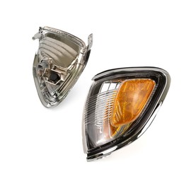 For 2001 2002 2003 2004 Toyota Tacoma Pair Driver and Passenger Side Turn Signal/Side Marker Light w/Bulbs TO2520161 TO2521161 | 81620-04080 81610-04080 ;w/Chrome Bezel