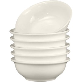 Orkim 6 Pack White Ceramic Bowls, 7 Inch Wide Shallow Serving Bowls for Pasta, Salad, Soup and Entertaining, Chip Resistant, Microwave and Dishwasher Safe, Cereal Ice Cream Bowls