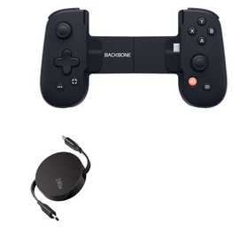 BoxWave Cable Compatible with Backbone One (Android) - PD miniSync (240W), Retractable PD 240W Portable USB Type-C Cable - Jet Black