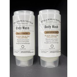 Pharmacopia 2 Bottles Pharmacopia Black Tea & Fig Aromatherapy BODY WASH Aloe Vera 12.17oz