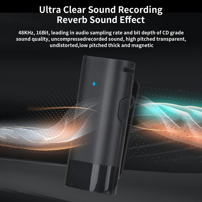 Wireless Clip-on Microphone Wireless Mic Receiver and 2 Transmitters with