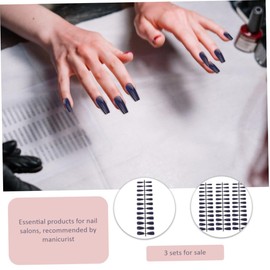 IWOWHERO 3sets Dark Fake Nails Full Cover False Nail Tips for Women Comfortable Fit Manicure Accessories for Weddings Prom and Festivals