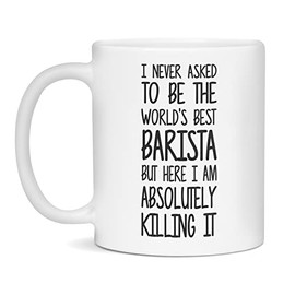 World's Best Barista Mug, Funny Barista Quote, 11-Ounce White