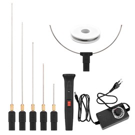 24W Handheld Electric Foam Cutter Kit with 5 Straight Tips & 1 Arch Tip Adjustable Temperature Portable Foam Cutting Pen Hot Wire Cutter Styrofoam Cutting Tool Engraver