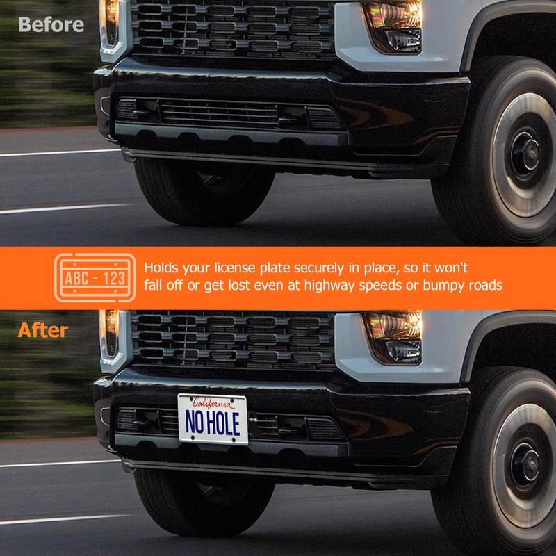 WeiSen Front Grille License Plate Holder Mount Bracket Kit Adjustable