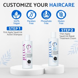 Jellua Squidink Active Shampoo and Repair Treatment Cream 8.0 Oz Duo