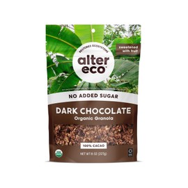 Alter Eco Dark Chocolate Granola, Healthy, Organic Breakfast & Snack, Naturally Sweetened with Fruit, Vegan, No Artificial Sugars or Additives, Regeneratively-Farmed Oats (Dark Chocolate - 3 Pack)