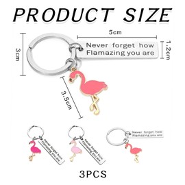3 Pieces Flamingo Keychains, Cute Keychains, Creative Keychains, Gift Keychains, Stainless Steel Keychain, pink, Unit size, Modern