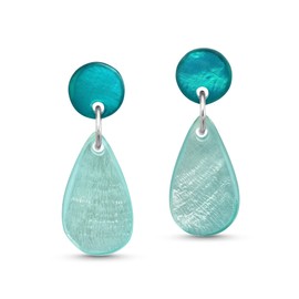 AeraVida Ocean Trends Blue Colored Teardrop Capiz Shell Post Drop Dangle Earrings | Classic Earrings for Women | Drop Dangle Earring | Gift for Women, Mom