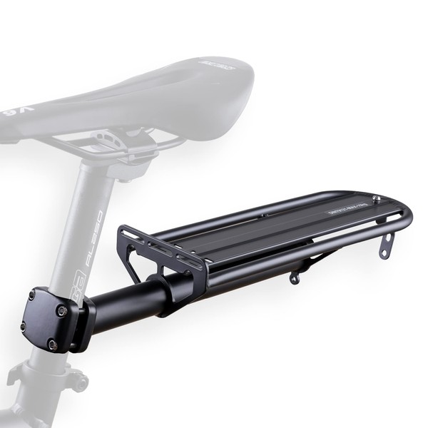 CyclingDeal Bicycle Bike Alloy Seatpost Mount Rear Back Cargo Pannier Rack - Universal Mountain or Fat Bike Luggage Carrier - Lightweight