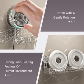 Corrugated Suction Cup Storage Holder,Movable Shower Shelf Suction Cup,Shower Caddy Large Capacity Bathroom Organizer,No-Drill Wall-Mounted Storage Shelf,Bathroom Organizers and Storages(White)