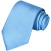 KissTies Mens Blue Solid Satin Tie Necktie Wedding Ties +
