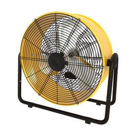 HealSmart 20 Inch Heavy Duty Metal Industrial Drum Fan, 3 Speed Floor Fan for Warehouse, Workshop, Factory and Basement - High Velocity, Yellow