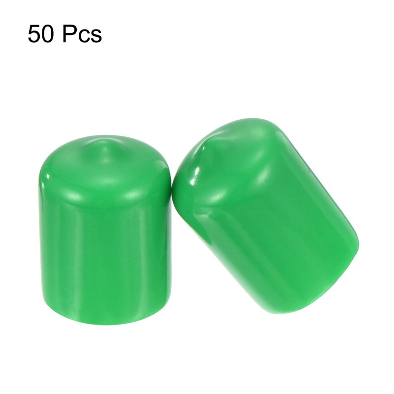 QUARKZMAN 50 Stück Gummikappen 16mm ID Vinylkappenabdeckung Schraubenschutz Dunkelgrün