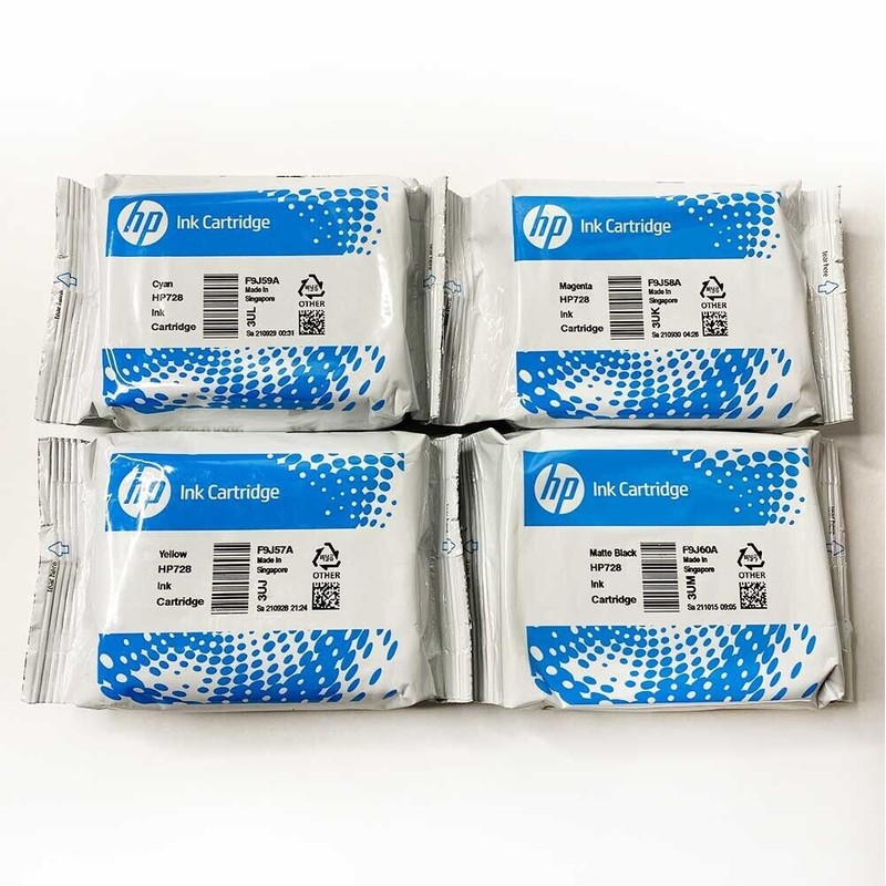 HP 728 Black Cyan Magenta Yellow 4 pk Ink Cartridges