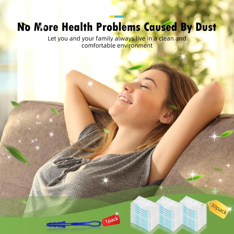 30 Count Duster Refills Compatible with Swiffer Dusters 180 /