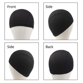Dome Caps for Wigs 6 Pcs Stretch Black Dome Caps for Women Men Large Mesh Dome Caps for Wigs Dome Cap (6 Pcs, Black, #L)