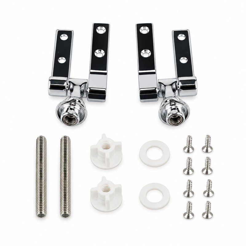 Universal Zinc Alloy Toilet Seat Hinge Replacement Set with Adjustable