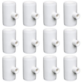 Chicken Waterer PVC Tee Fittings 3/4 Inch (12-Pack) for Threaded Poultry Waterer Cups/Nipples/Feeders, Suitable for Chicks, Duck, Goose, Turkey - Fits 3/4" Sch. 40 PVC Pipes