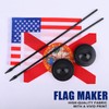 JBSJBS USA Florida Desk Flag 12" Solid Pole Deluxe Set