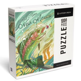 Lantern Press 1000 Piece Jigsaw Puzzle, Red River, New Mexico, Get Outside, Fishing, Underwater Trout