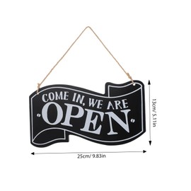 Ciieeo 2Pcs Double Sided Wooden Open Closed Sign with Hanging Rope High Visibility Business Door Sign for Restaurants Hotels Shops Bars Cafes Decorative Eye Catching Storefront Pendant