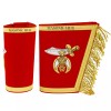 MASONIC SHRINER RED GAUNTLETS CUFFS SHRINERS BULLION HAND EMBROIDERED FRINGE