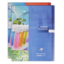 Clairefontaine Koverbook 980420C Exercise Book DIN A4+ 24 x 32 cm 32 Sheets French Ruling 90 g + Blank Drawing Paper 125 g Stapled Assorted Colours Pack of 1