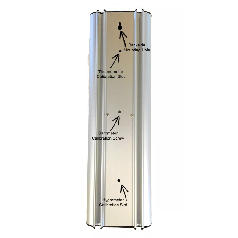 Hokco Weather Station Barometer Thermometer Hygrometer Aluminum Silver