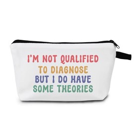 MoCaliduccious Funny Nurse Gift Small Makeup Bag for Women I'm not qualified to diagnose Toiletry Pouch Funny Birthday Gift for Nurse Friends
