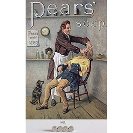 Tin Sign 20 x 30 cm Curved with 4 Magnets Pears Soap 1789 Barber Shop Dog Decorative Gift Sign Nostalgia