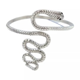 Unbranded New Women Silver Metal Upper Arm Cuff Bracelet Cobra Snake Wrap Around Bollywood