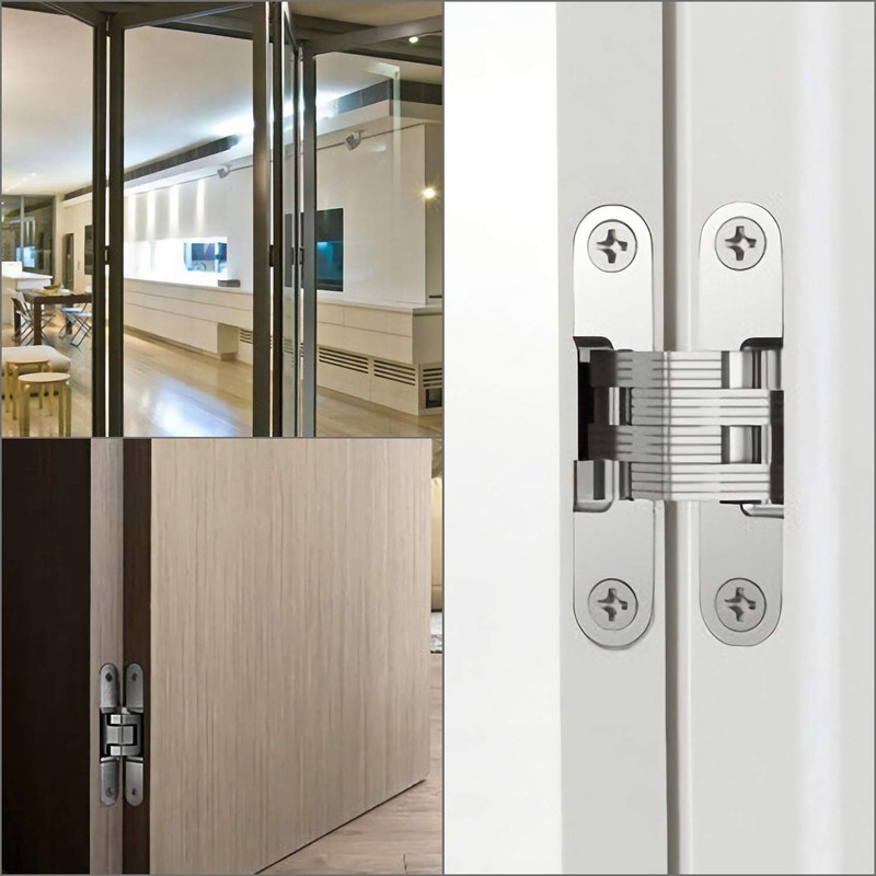 QWORK Hidden Invisible Cross Hinge 180° for Furniture Hardware Folding